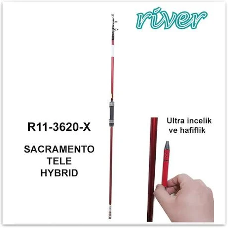SACRAMENTO TELE HYBRİD 1.80m 60-135gr, KARBON BOAT-TEKNE KAMIŞI
