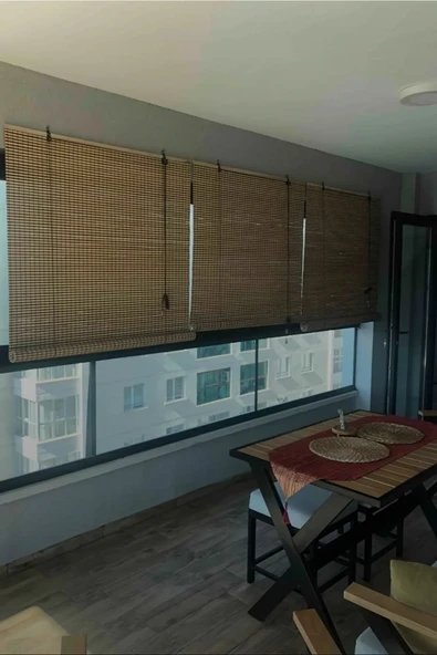 Evesen Bambu Stor Perde Bej Doğal - 6