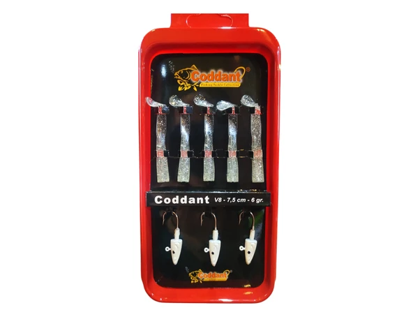 Coddant V8 7.5cm 6gr Şeffaf 5li Silikon Yem Seti - Resim 2