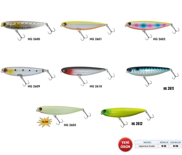 JAPANESE SNAKE 18 gr-10 cm SU ÜSTÜ RAPALA MAKET BALIK