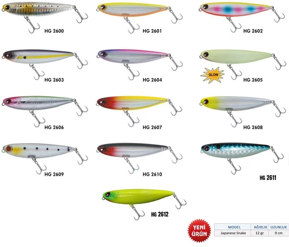 JAPANESE SNAKE 12 gr-9 cm SU ÜSTÜ RAPALA MAKET BALIK