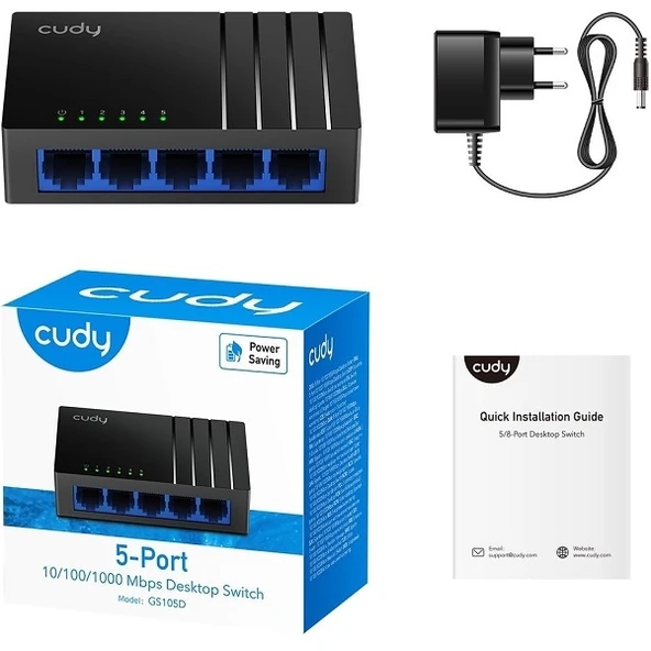 Cudy GS105D 5 Port 10/100/1000 Yönetilemez Desktop Plastik Kasa Switch - 2