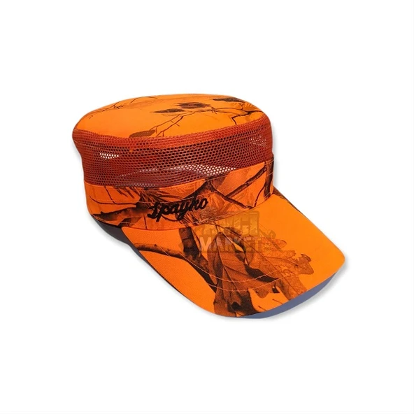 SPAYKO TURUNCU ORMAN DESENLİ CASTRO FİLELİ AVCI ŞAPKASI ürün görseli 1