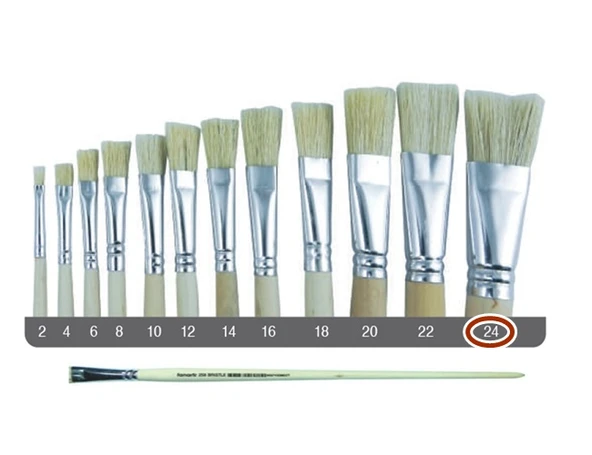 Fanart Sert Kıl Yassı Fırça 258 No:24  Uzun Sap - 1 adet ürün görseli 1