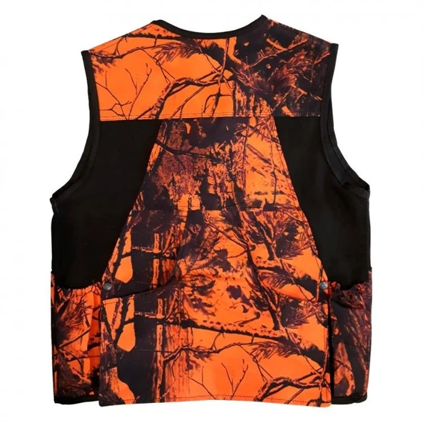 HAKİ TURUNCU KAMUFLAJ AVCI YELEĞİ YEL27173HT - 4