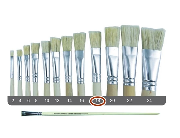 Fanart Sert Kıl Yassı Fırça 258 No:18  Uzun Sap - 2 adet ürün görseli 1