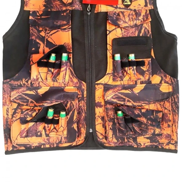 HAKİ TURUNCU KAMUFLAJ AVCI YELEĞİ YEL27173HT - 12