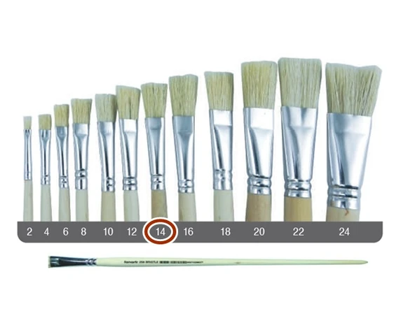 Fanart Sert Kıl Yassı Fırça 258 No:14  Uzun Sap - 1 adet ürün görseli 1