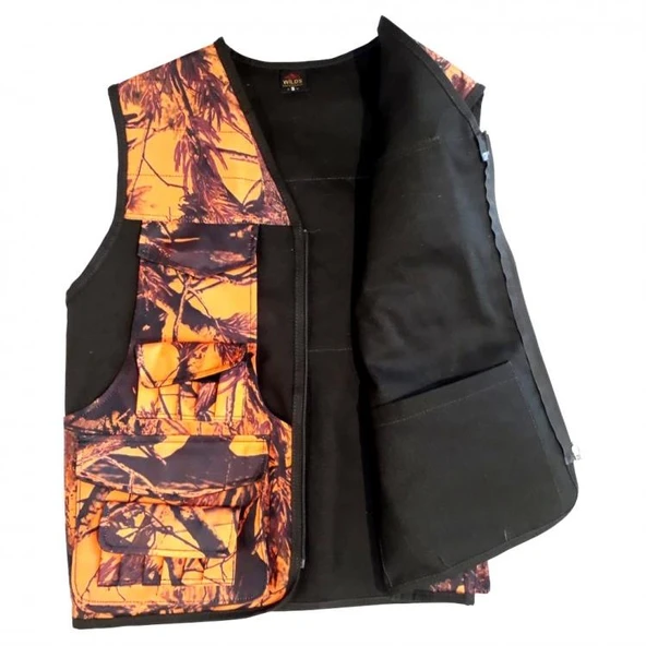 HAKİ TURUNCU KAMUFLAJ AVCI YELEĞİ YEL27173HT - 6