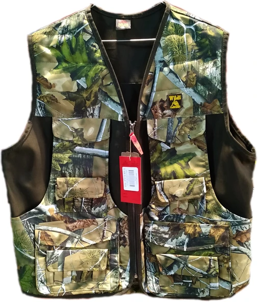 HAKİ YEŞİL AĞAÇ DESENLİ AVCI YELEK -YEL27173 HYA - Resim 2