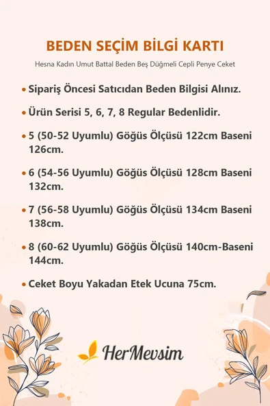 Hesna Kadın Umut Battal Beden Beş Düğmeli Cepli Penye Siyah Ceket - 4