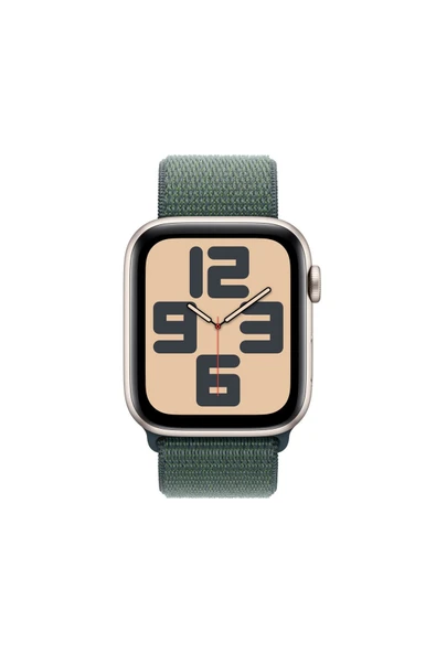 Apple Watch SE GPS + Cellular 44mm Starlight Aluminium Case with Lake Green Sport Loop - 2