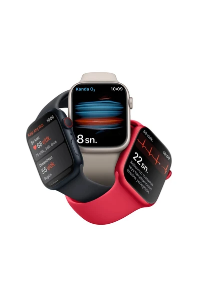 Apple Watch Series 8 GPS + Cellular 41mm Gümüş Paslanmaz Çelik Kasa ve Beyaz Spor Kordon - Regular - 5