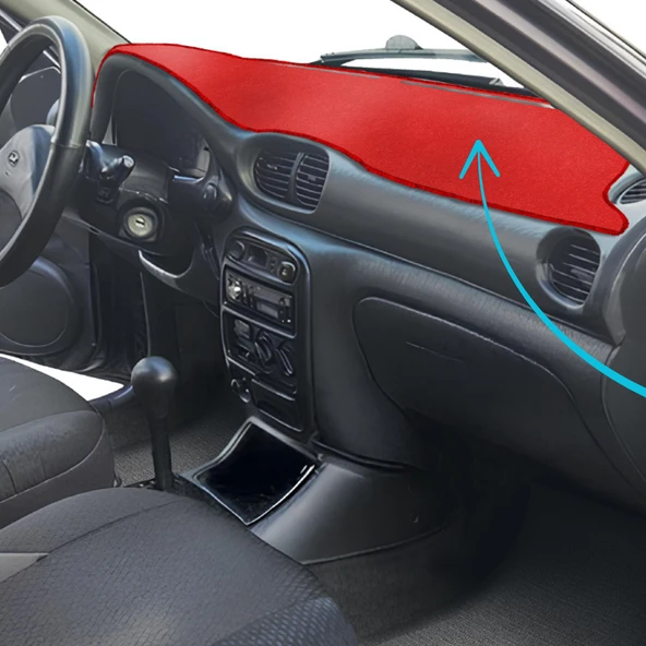 Hyundai Accent Yumurta Kasa Kırmızı Torpido Koruma Halısı Hyundai Siyah Yastık Araç Oto Aksesuar - 7