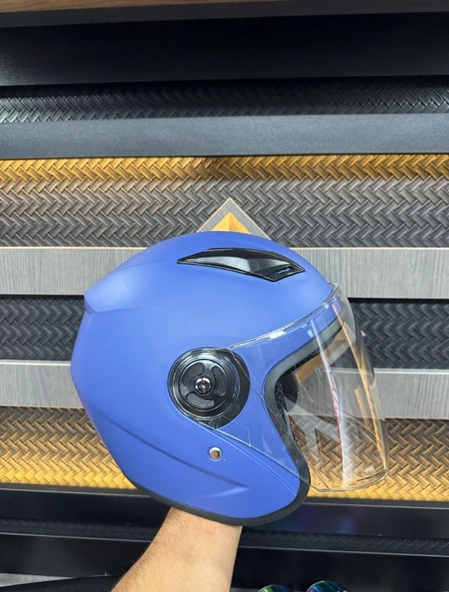 YARIM KASK MATT MAVİ