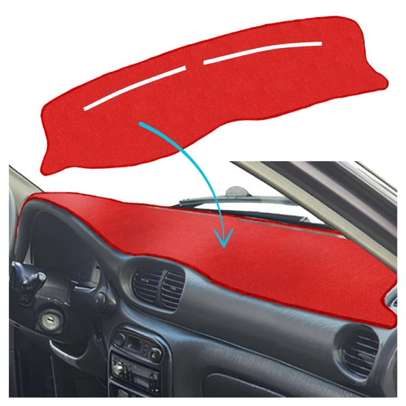 Hyundai Accent Yumurta Kasa uyumlu Kırmızı Torpido Kaplama Koruma Halısı Örtüsü (1996-2000) ürün görseli