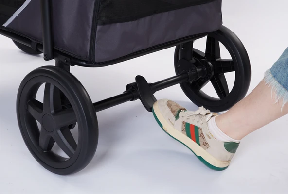 Tommy Evcil Hayvan Arabası Gri 112*65*100cm Max 40kg - Resim 5