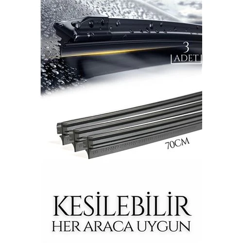 Kesilebilir 70 cm Silecek Lastiği 3'lü set