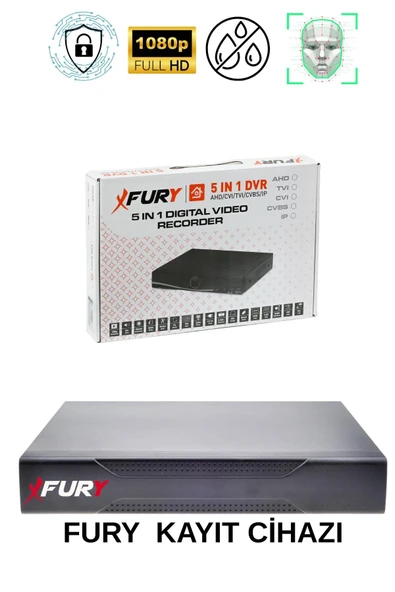FURY 6 Kameralı 4 Warm Led Gece Renkli Görüş-Cepten İzle-Su Geçirmez Güvenlik Kamerası Seti 500GB - Resim 3