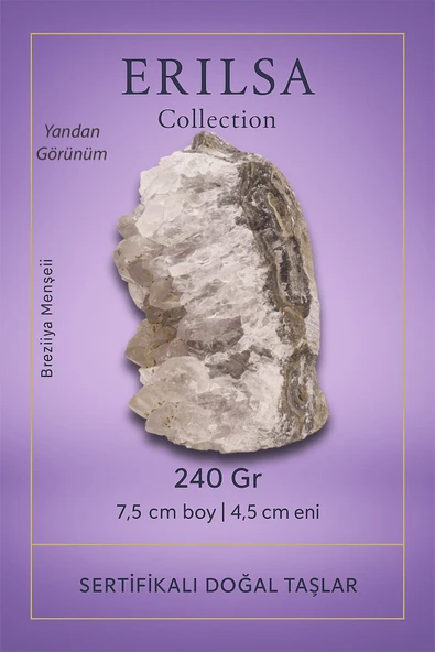 Sertifikalı Kahverengi Ametist Taşı Kütlesi 240 Gr – Ham Doğal Kristal Dekoratif Taş Parçası - Resim 2