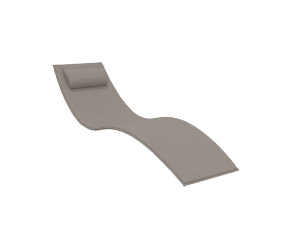 Omnipazar TRK-087 Siesta Minderli Yastıklı Lüks Ergonomik Slim Şezlong Kum Gri 2'li Set - 6
