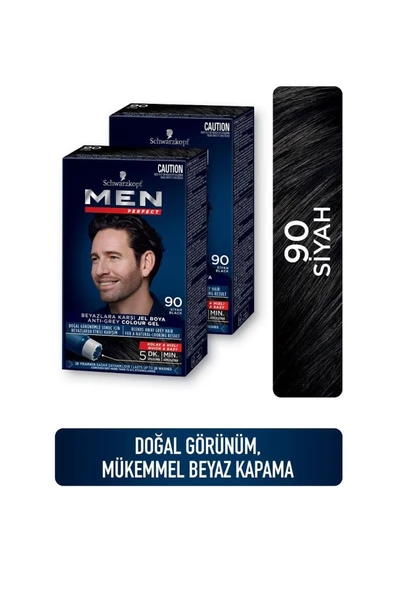 Men Perfect Schwarzkopf Saç Boyası 90 - Siyah X 2 Adet