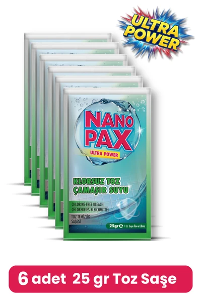 Klorsuz Çamaşır Suyu Toz Temizlik Saşesi (6 adet X 25gr) - 2