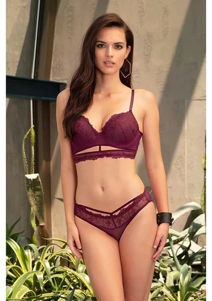 Monalisa Home 4450  Sütyen Takım 85 B -Mor