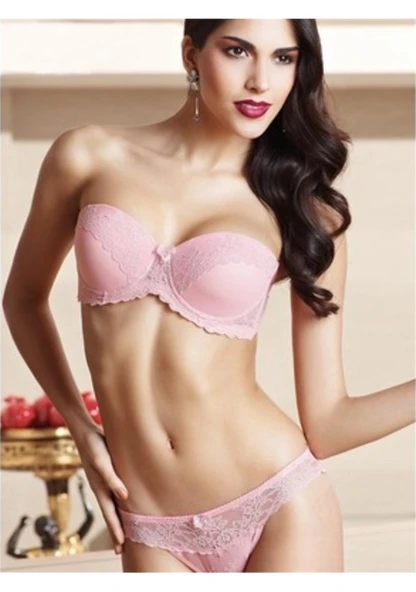 Monalisa Home 4235  Sütyen Takım 80 B - Koyu Mercan