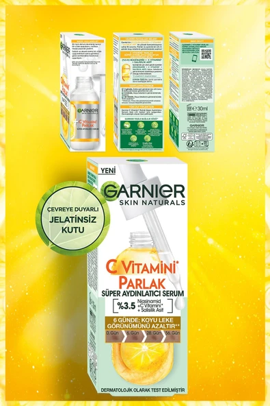 Garnier C Vitamini Parlak Süper Aydınlatıcı Serum %3,5 (Niasinamid) (C Vitamini) (BHA-Salisilik Asit) 30ml30ml