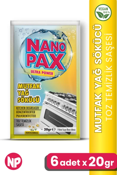 Mutfak - Yağ Sökücü Toz Temizlik Saşesi (6 adet X 20gr)