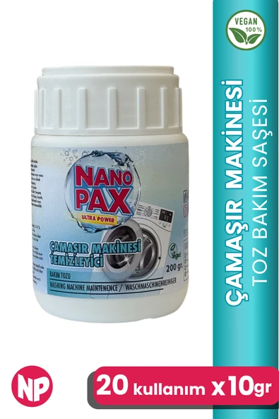 ÇAMAŞIR MAKİNESİ TEMİZLEYİCİ TOZU ULTRA KONSANTRE - 200gr (20 X 10gr)