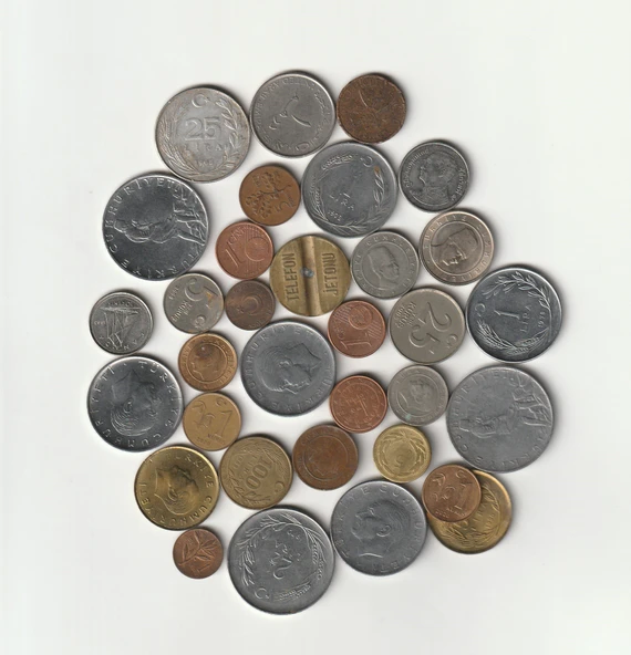 Escoines Koleksiyon 368605b6a645bf 33Adet Eski Madeni para / Jeton - 3