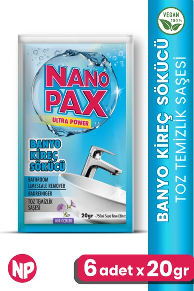 Banyo - Kireç Sökücü Toz Temizlik Saşesi (6 adet X 20gr)