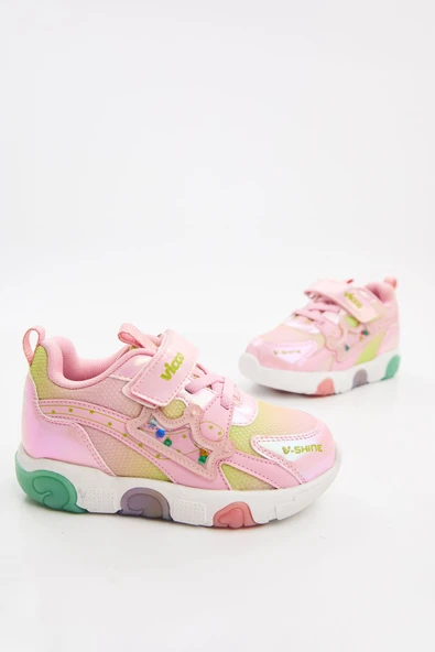 Vicco Queen Kız Çocuk Simli Cırtlı Işıklı Hafif Günlük Spor Ayakkabı - 7