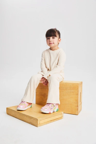 Vicco Queen Kız Çocuk Simli Cırtlı Işıklı Hafif Günlük Spor Ayakkabı - 2