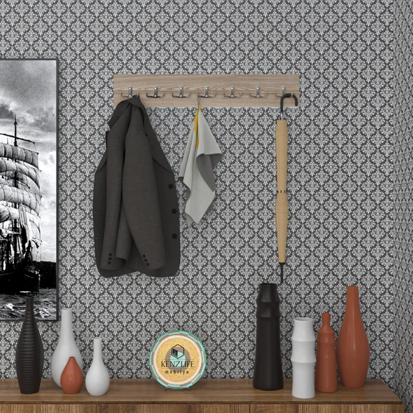 Kenzlife askılık tokadi mat cordoba renk suntalam 7 adet metal krom renk portmanto ürün görseli