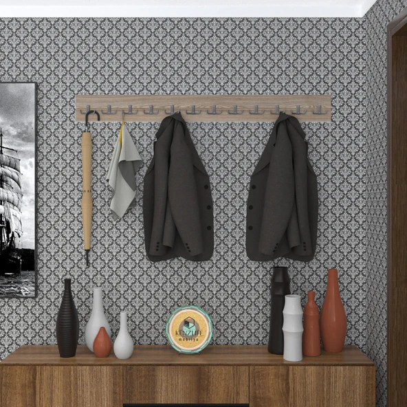 Kenzlife askılık tokadi mat cordoba renk suntalam 12 adet metal krom renk portmanto ürün görseli