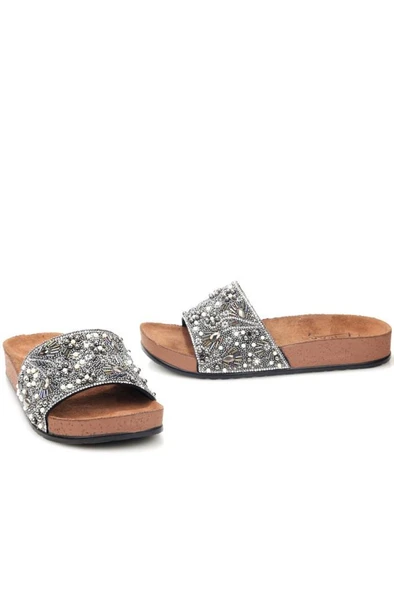 Papuçcity Pien 03172 Ortopedik Kadın Taşlı Terlik - Resim 3