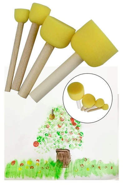 Mini Şövale 25x35 2 li Tuval Fatih 12 Renk Guaj Boya Başlangıç Seti Fırça Palet Ponpon Temizleme Kabı Masaüstü Sanatsal - 7