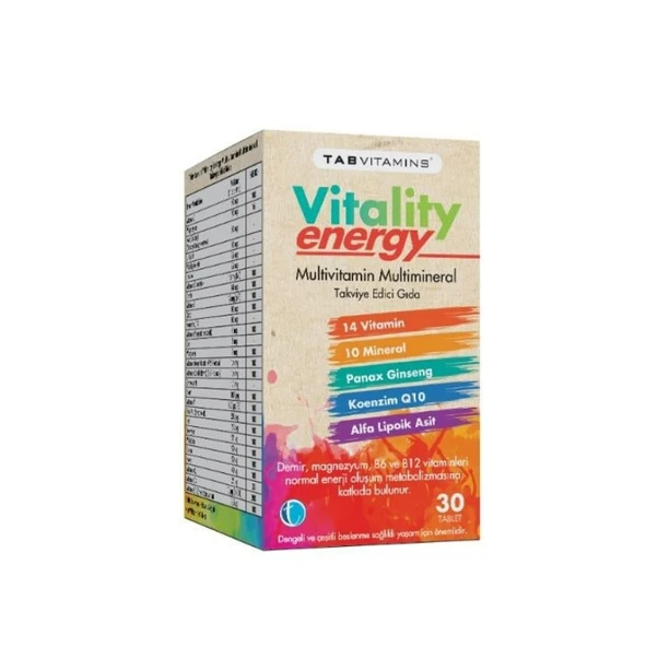 Tabvitamins Vitality Energy 30 Tablet