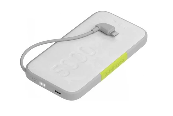 InfinityLab InstantGo Beyaz 5000 mAh Lightning Kablolu Hızlı Şarj Powerbank