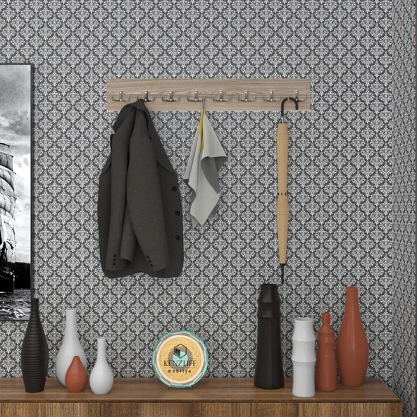 Kenzlife askılık tokadi mat cordoba renk suntalam 8 adet metal krom renk portmanto ürün görseli