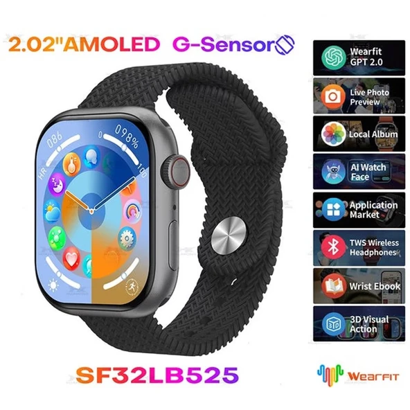 HK10 Pro Plus Amoled Ekran G-Sensörü Galeri Ses Kayıt Ios Android Uyumlu Akıllı Saat