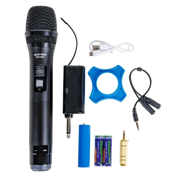 Ayt Magicvoice MV-21760 Uhf Ekranlı Kablosuz Telsiz Mikrofon Kablosuz El Mikrofonu 6.3 Mm Soketli Jack Girişli - 3