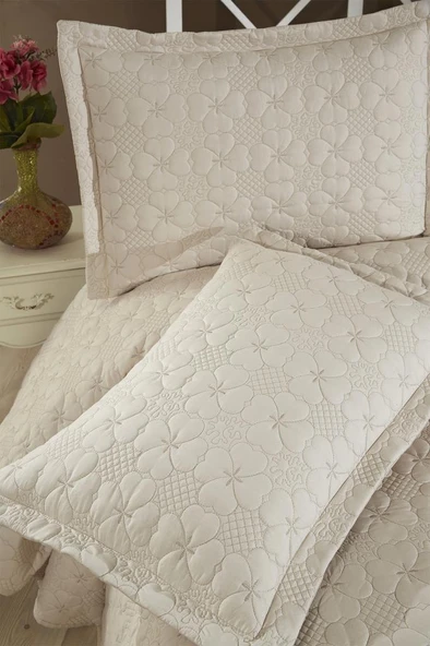 Lena Kapitoneli Çift Kişilik Yatak Örtüsü 230x240 Bej - Resim 4