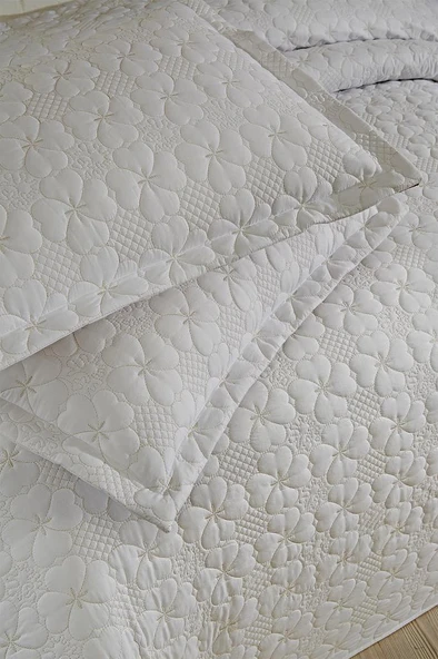 Lena Kapitoneli Çift Kişilik Yatak Örtüsü 230x240 Krem - Resim 4