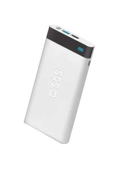 SBS 79744 10000 mAh LCD Dijital Göstergeli 2 USB Çıkışlı Powerbank