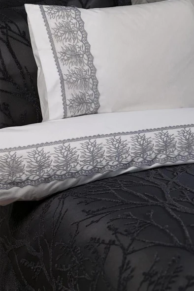 Çeyiz Diyarı Natural 10 Parça Battaniyeli Çeyiz Seti Antrasit - Resim 2