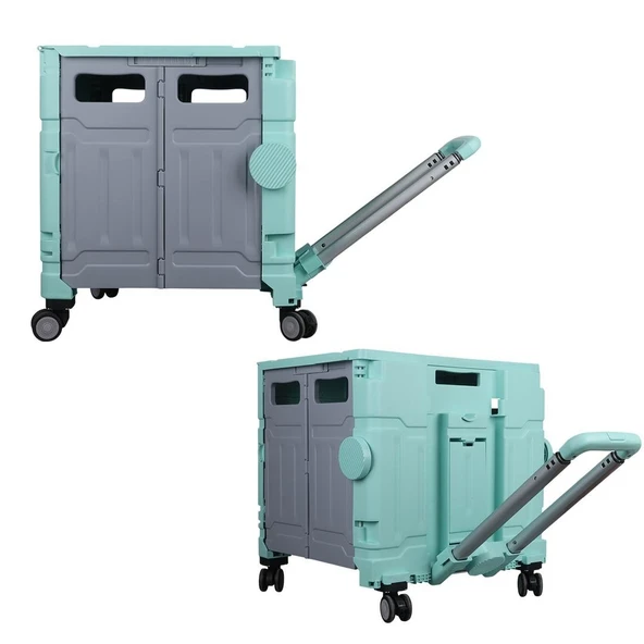 Ayt Sunup SN-26968 Katlanabilir Market Pazar Kamp Tekerlekli Alışveriş Arabası 60 Kg Kapasiteli Çanta - 4